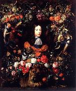 Jan Davidsz. de Heem Garland of Flowers and Fruit with the Portrait of Prince William III of Orange